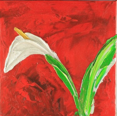 Peinture intitulée "Abstract Flower 340…" par Irene Ba, Œuvre d'art originale, Huile Monté sur Châssis en bois