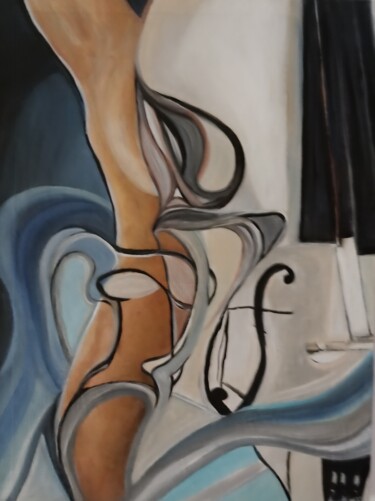 Симбиоза Schilderij getiteld "Симбиоза" door Anna Mytavska (Cabrerra), Origineel Kunstwerk, Olie Gemonteerd op Frame voor houten bran…