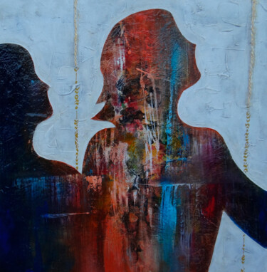 Peinture intitulée "Complementarité" par Jean Luc Millogo, Œuvre d'art originale, Acrylique Monté sur Châssis en bois