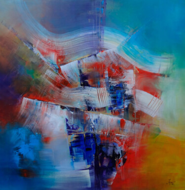 Peinture intitulée "ondes gravitationne…" par Jean Luc Millogo, Œuvre d'art originale, Acrylique Monté sur Châssis en bois