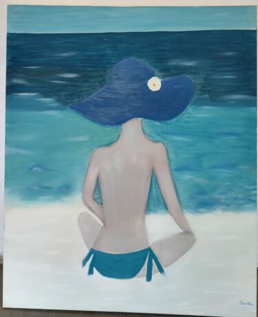 제목이 ""Mulher Contempland…"인 미술작품 Bruna Corty로, 원작, 기름 나무 들것 프레임에 장착됨