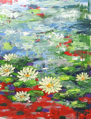 Water lily, Flower of purity 18 Painting titled "Water lily, Flower…" by Anh Tuan Le, Original Artwork, Acrylic