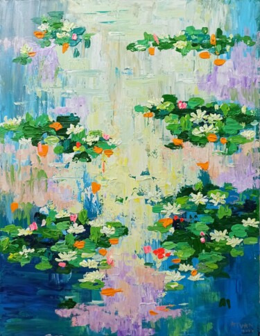 Water lily, Flower of purity 19 绘画 标题为“Water lily, Flower…” 由Anh Tuan Le, 原创艺术品, 丙烯