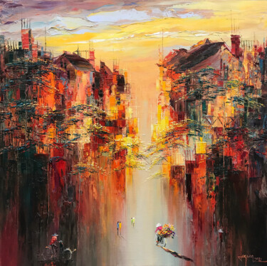 绘画 标题为“Late autumn sunshine” 由Ngoc Quan Le, 原创艺术品, 油