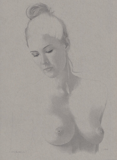 "Pose Nr.4 (22:54)" Zeichnungen mit dem Titel ""Pose Nr.4 (22:54)"" von Walter Roos, Original-Kunstwerk, Bleistift