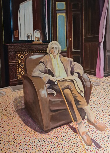 Painting titled "La Reine mère" by Bruno Ducrot, Original Artwork, Oil
