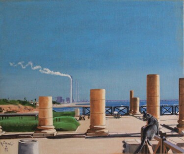 Peinture intitulée "N° 1232  Césarée…" par R. Cavalié, Œuvre d'art originale, Huile Monté sur Châssis en bois