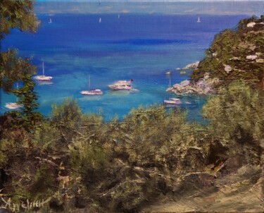 Painting titled "Summer drops II" by Ageliki Aggelike, Original Artwork, Oil