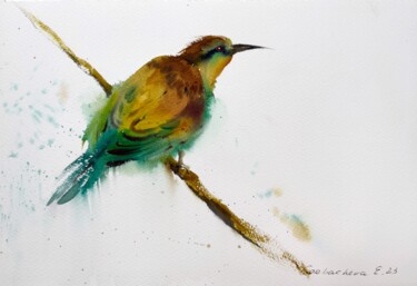 Little yellow bird #2 绘画 标题为“Little yellow bird…” 由Eugenia Gorbacheva, 原创艺术品, 水彩
