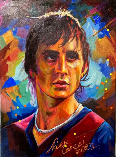 绘画 标题为“Johan Cruijff nr. 11” 由Alex Loreci, 原创艺术品, 丙烯