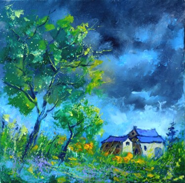 Malerei mit dem Titel "Before the storm" von Pol Ledent, Original-Kunstwerk, Öl Auf Keilrahmen aus Holz montiert