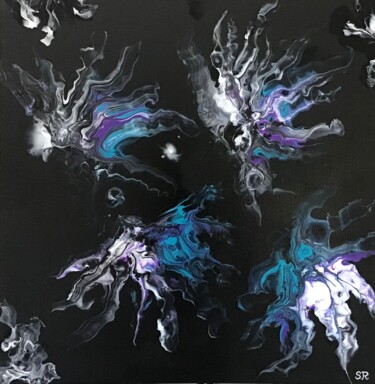 Peinture intitulée "NÉBULEUSE" par Sandrine Roux, Œuvre d'art originale, Acrylique Monté sur Châssis en bois