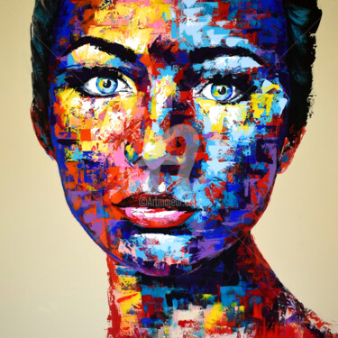 Pintura titulada "Original 121 face p…" por Eugen Dick, Obra de arte original, Acrílico
