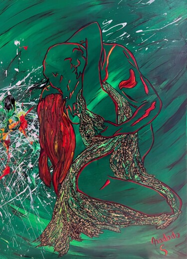 Peinture intitulée "Tendrement" par Nadodo, Œuvre d'art originale, Acrylique Monté sur Châssis en bois