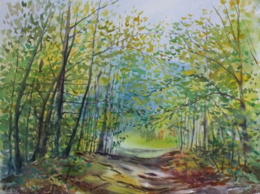 Schilderij getiteld "Entrance to the gla…" door Tetiana Hliadchenko, Origineel Kunstwerk, Aquarel
