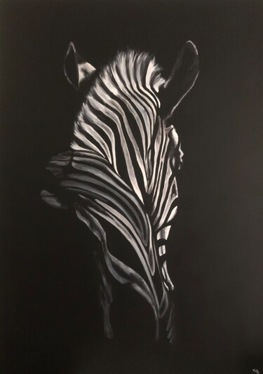 绘画 标题为“Zebre de dos” 由Maïlys Painting, 原创艺术品, 丙烯