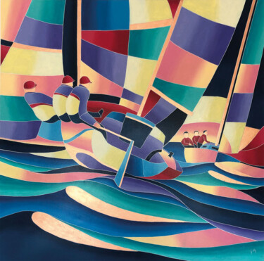 Peinture intitulée "Au Rappel" par Isabelle Gilly, Œuvre d'art originale, Acrylique Monté sur Châssis en bois