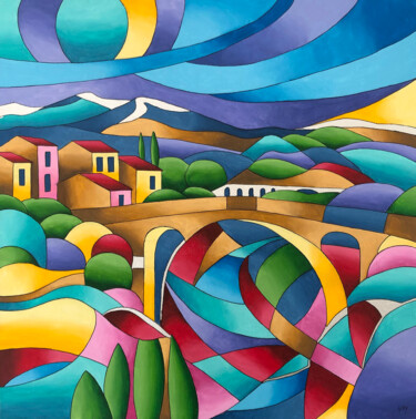 Peinture intitulée "Pont du Diable 2" par Isabelle Gilly, Œuvre d'art originale, Acrylique Monté sur Châssis en bois
