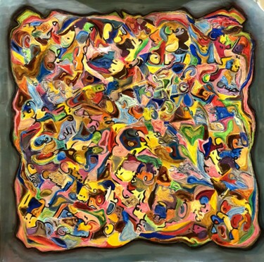 Painting titled "My inside" by Omar Yousef Alrashed, Original Artwork, Acrylic