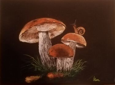 绘画 标题为“Family of mushrooms…” 由Любовь Самойлова, 原创艺术品, 粉彩
