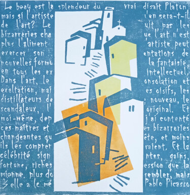 "Provence toujours" başlıklı Baskıresim Rogin Viacheslav (Bashlyk) tarafından, Orijinal sanat, Linocut