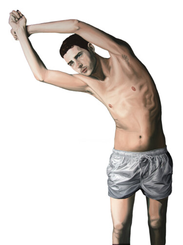 Peinture intitulée "Sébastien" par Nicolas Maureau, Œuvre d'art originale, Huile Monté sur Châssis en bois