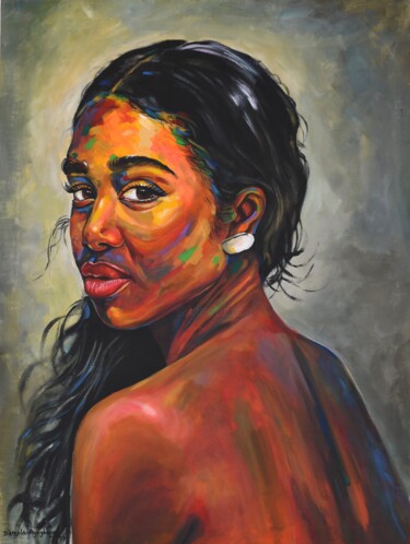 Peinture intitulée "The other side 8" par Damola Ayegbayo, Œuvre d'art originale, Acrylique