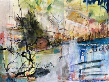 Pittura intitolato "South West Sunset" da Yūrei, Opera d'arte originale, Acquarello