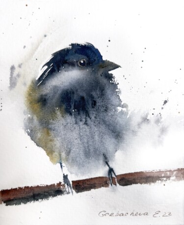 绘画 标题为“Little bird #3” 由Eugenia Gorbacheva, 原创艺术品, 水彩