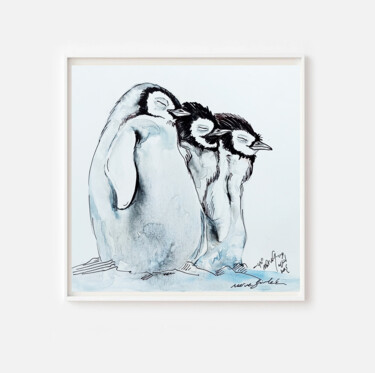 Painting titled "-46 degree" by Merve Gürlek, Original Artwork, Watercolor