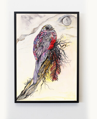 Painting titled "smooth moon" by Merve Gürlek, Original Artwork, Oil