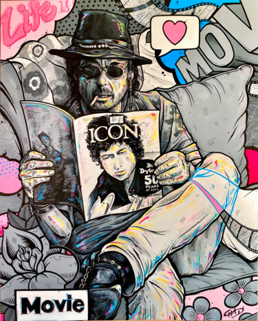 Painting titled "Pops" by Chad Carothers (Chad Cantcolor), Original Artwork, Acrylic