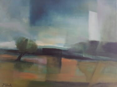 Painting titled "Arbre" by Louisa Mebarki, Original Artwork, Oil