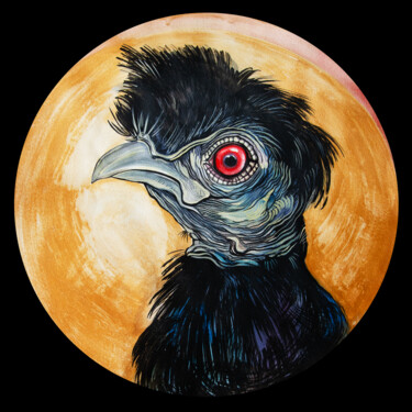 Painting titled "DAME BIRD" by Merve Gürlek, Original Artwork, Watercolor