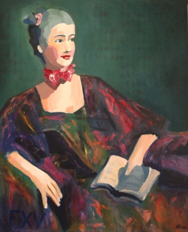 Painting titled "Madame de Pompadour…" by Francois Xavier Vaudeleau, Original Artwork, Acrylic Mounted on Wood Stretcher fra…