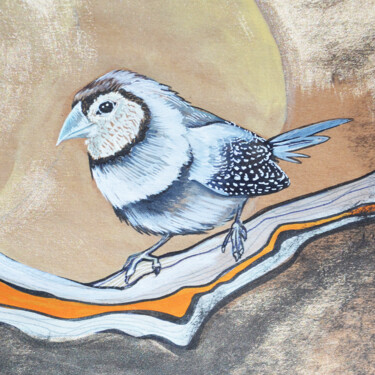 Painting titled "two birds" by Merve Gürlek, Original Artwork, Oil