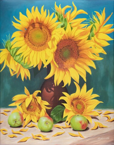 Pittura intitolato "Sunshine bouquet. S…" da Olha Zdorovets, Opera d'arte originale, Acrilico