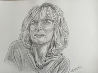 Portrait de l'actrice Karin Viard réalisé aux crayons 图画 标题为“Portrait de l'actri…” 由Gilles Staub (LeCrayonAgile), 原创艺术品, 铅笔