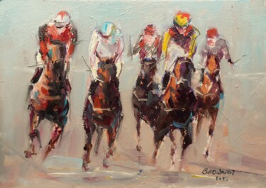 "Horse Racing, on th…" başlıklı Tablo Bill O'Brien tarafından, Orijinal sanat, Petrol