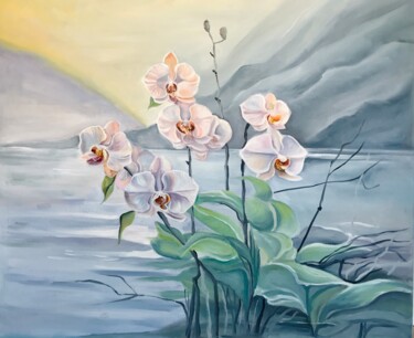 Ethereal Elegance of Orchids Painting titled "Ethereal Elegance o…" by Olga Volna, Original Artwork, Oil