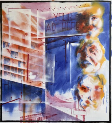 Painting titled "No title #2" by Halyna Abramova, Original Artwork, Acrylic Mounted on Wood Stretcher frame