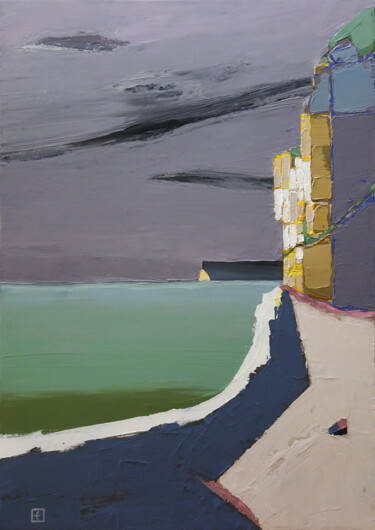 Peinture intitulée "Plage de Saint Léon…" par Laurent Gilbert, Œuvre d'art originale, Acrylique Monté sur Châssis en bois