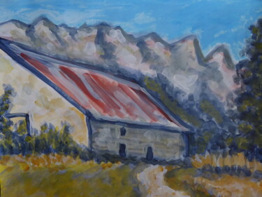 Peinture intitulée "La grande maison(1)" par Nicolas Cavuoto, Œuvre d'art originale, Huile