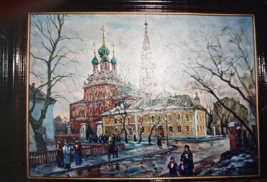 Pittura intitolato "Москва праздничная" da Andrei Biriukov, Opera d'arte originale, Olio