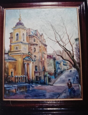 Pittura intitolato "Москва праздничная…" da Andrei Biriukov, Opera d'arte originale, Olio