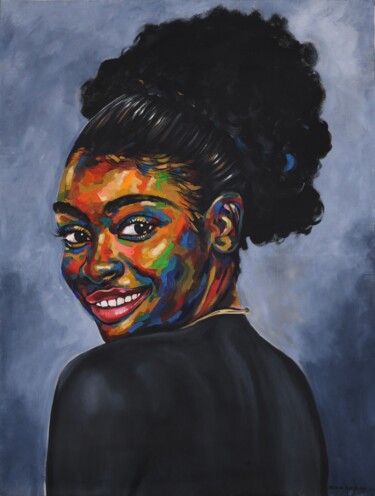 Pintura intitulada "Eniyan (human) 10" por Damola Ayegbayo, Obras de arte originais, Acrílico