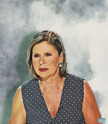Bianca Berlinguer Arte digitale intitolato "Bianca Berlinguer" da Marzia Schenetti, Opera d'arte originale, Pittura digitale