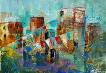 Painting titled "Batumi" by Natasha Zhukova, Original Artwork, Acrylic Mounted on Cardboard