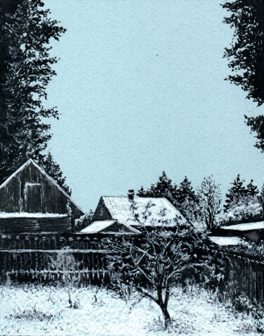 Σχέδιο με τίτλο "Among the Winter 31…" από Владимир Абаимов, Αυθεντικά έργα τέχνης, Μελάνι
