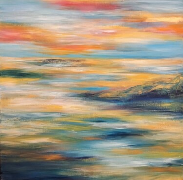Peinture intitulée "Soleil d'or" par Bd, Œuvre d'art originale, Acrylique Monté sur Châssis en bois